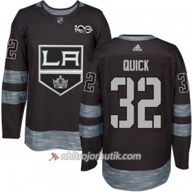 Män Ishockey Los Angeles Kings Tröja Jonathan Quick 32 1917-2017 100th Anniversary Adidas Svart Authentic